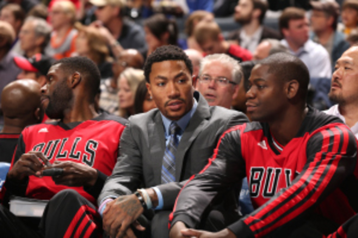Pictured here with former MVP Derrick Rose, Bulls swingman Ronnie Brewer has averaged 7.8 points and 2.8 rebounds since being drafted No. 14 overall by the Utah Jazz in 2006. (Brock Williams-Smith/Getty Images)